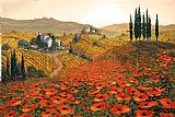 Tuscany Paintings - Hills of Tuscany II by Unknown Artist